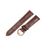 Brown with White Stitching-Rose Gold Pin Buckle
