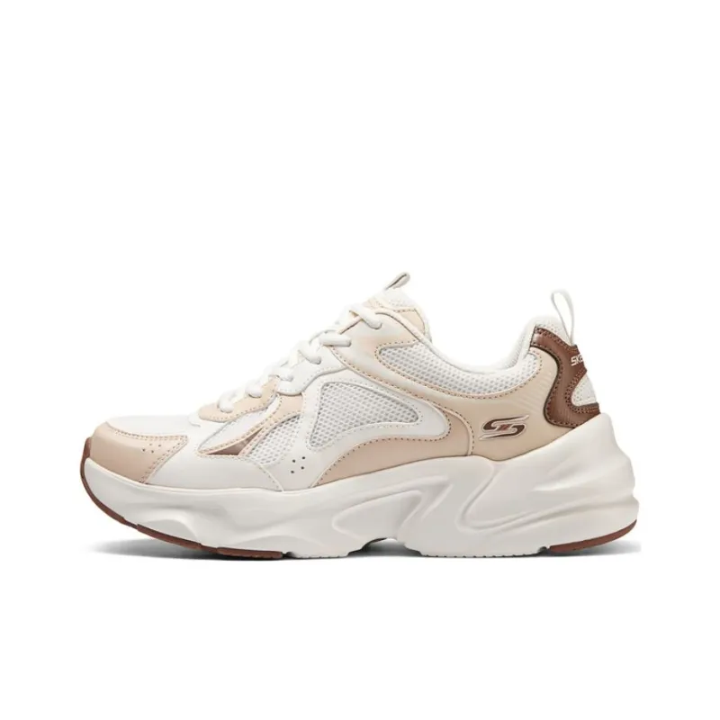 Skechers Cushioned Anti Slip Wear Resistant Lightweight Height Increasing Low Top Chunky Sneakers Men's Taupe-0