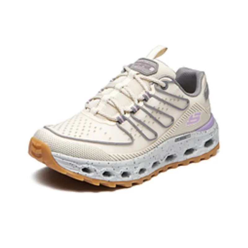 Skechers Glide Step Cloud Sea Slip Resistant Low Top Hiking Shoes Women's Beige Purple-2
