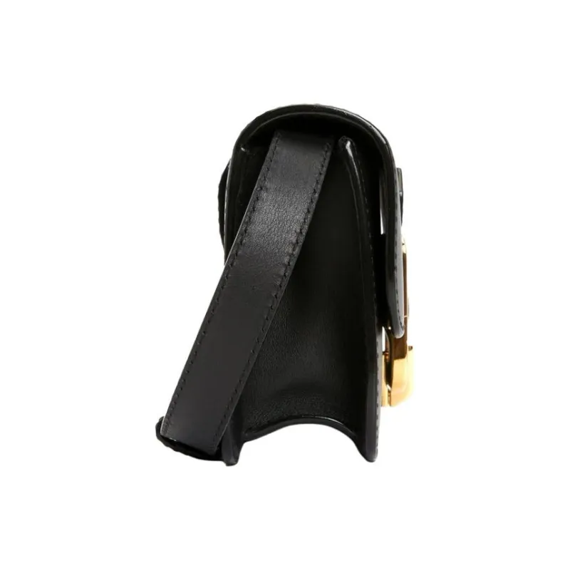 BALLY Cow Leather Crossbody Bag, Clutch, Fanny Pack Regular Women's Black-3