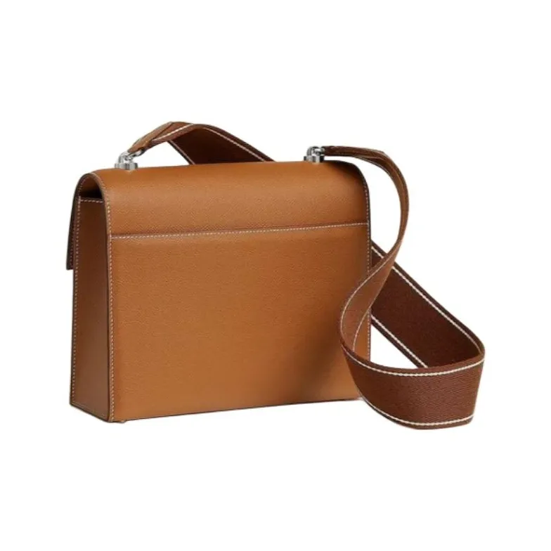 HERMES Verrou Epsom Calfskin Handgun Bag Shoulder Bag Crossbody Bag Women's Gold Brown-2