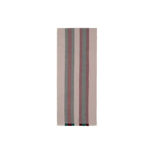 GUCCI Stripe Print Wool scarf