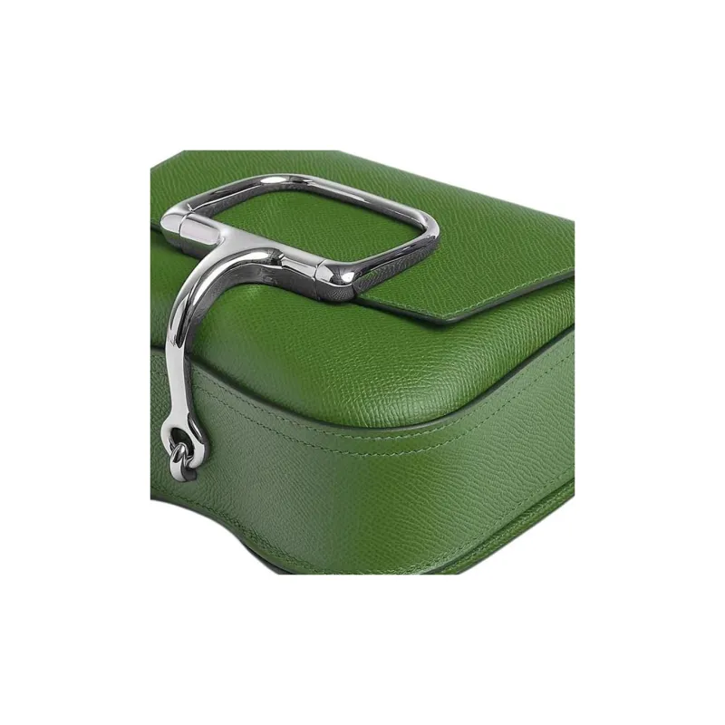 HERMES Della Cavalleria Epsom Calfskin Crossbody Bag Shoulder Bag Mini Women's A8 Yuka Ribbon Green-3