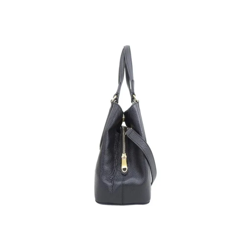 Furla Dafne Leather HOBO Bag Shoulder Handbag Small Size Women's Black-3