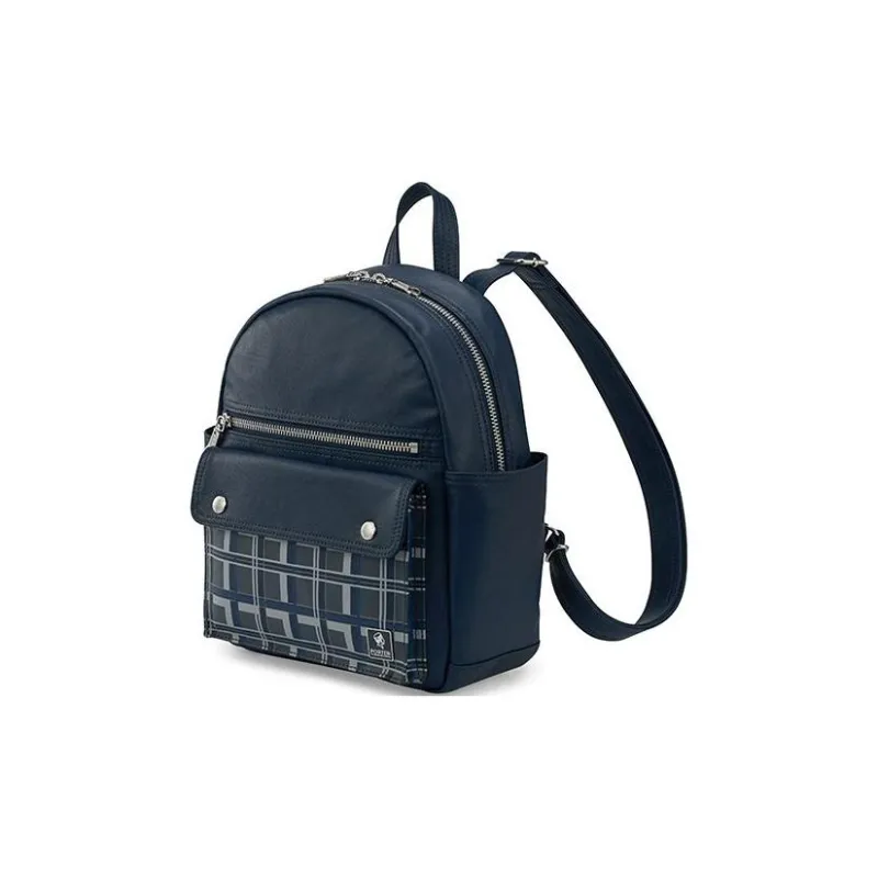 PORTER PU With Leather And Canvas Backpack Unisex Marine Blue-1