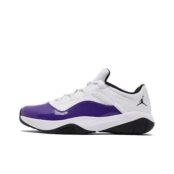 Jordan Air Jordan 11 CMFT LOW Cushioning, Wear Resistant Low Top Vintage Basketball Shoes Unisex White Purple