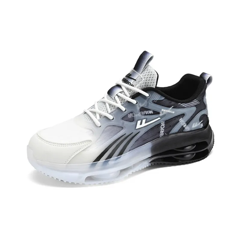 WARRIOR Chunky Sneakers Men Mid Top Black White/White Blue/White Blue Orange-1