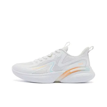 QIAODAN Cushioning Abrasion Resistant Lightweight Rebound Low Top Running Shoes Men's White Blue