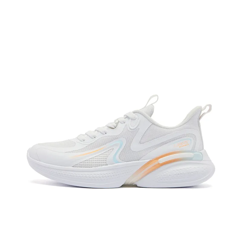 QIAODAN Cushioning Abrasion Resistant Lightweight Rebound Low Top Running Shoes Men's White Blue-0