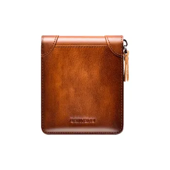 Banyanu Cow Leather Wallet Men's Yellow Brown/Coffee/Blue Gray/Blue/Khaki/Black