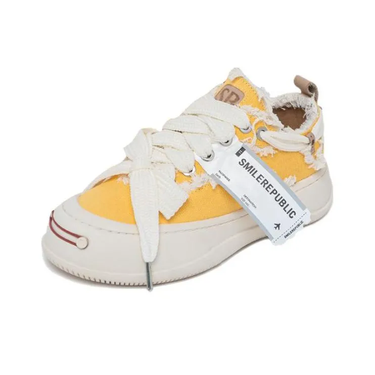 SMILEREPUBLIC Anti Slip And Wear Resistant Lightweight Height Increasing Low Top Canvas Shoes Unisex Sunrise Yellow-2