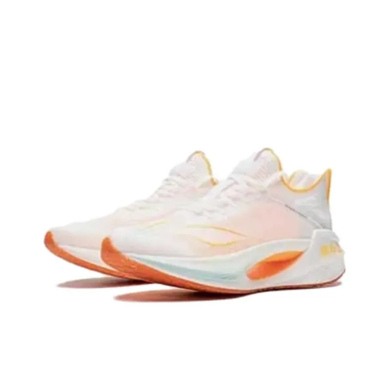 LiNing Jueying Essential 䨻 Cushioning Lightweight Rebound Low Top Running Shoes Men's Fluorescent Mango Orange-3