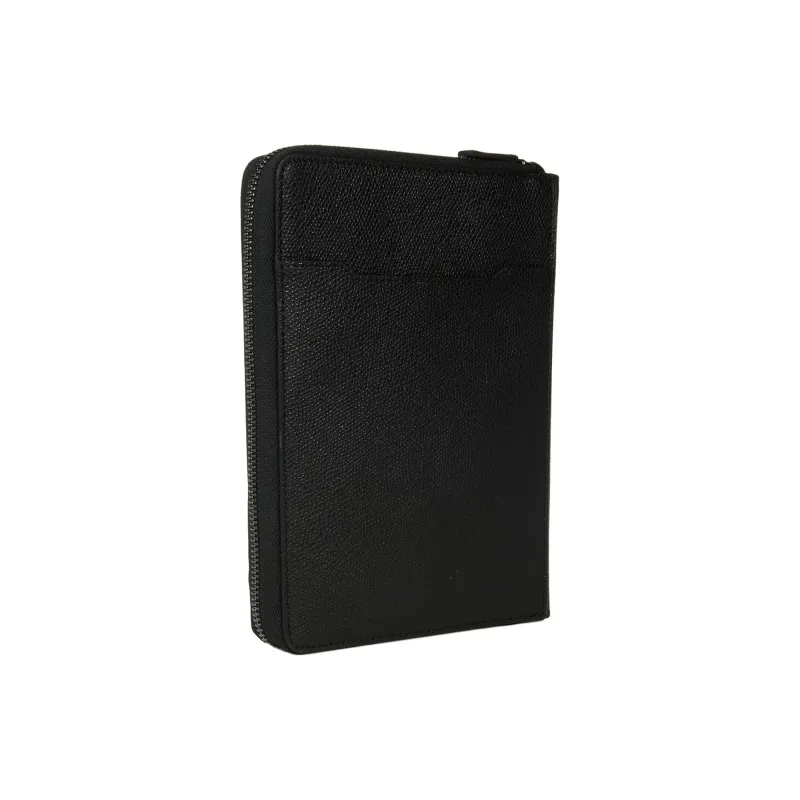 TUMI Leather Wallet Large Size Unisex Black-1