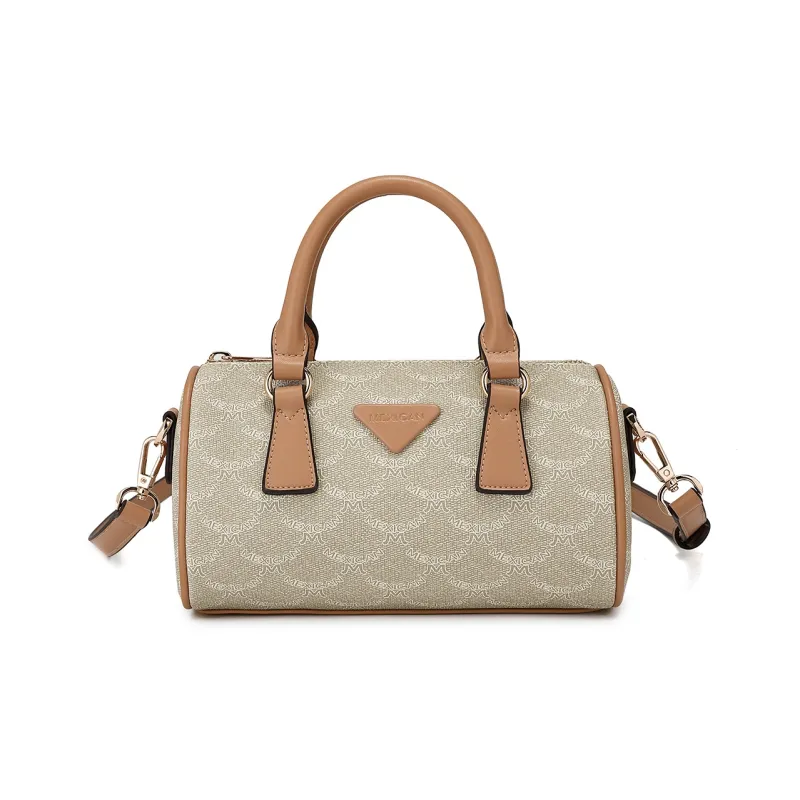 MEXICAN PVC Boston Bag, Crossbody Bag, Handbag Trumpets Women's Burnt Tea Brown/Champagne/Honey Tea Apricot-9