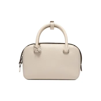 Delvau Cool Bo Soft Grain Calfskin Shoulder Bag Crossbody Bag Handbag Mini Women's Ecru