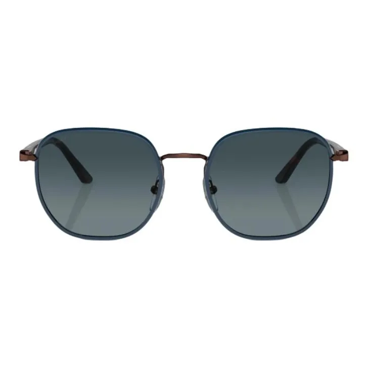PERSOL Metal Square Sunglasses Unisex Blue-2