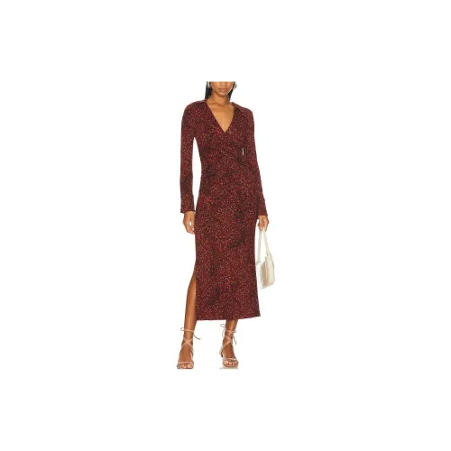 FREE PEOPLE Long-Sleeved Dresses Women's Red