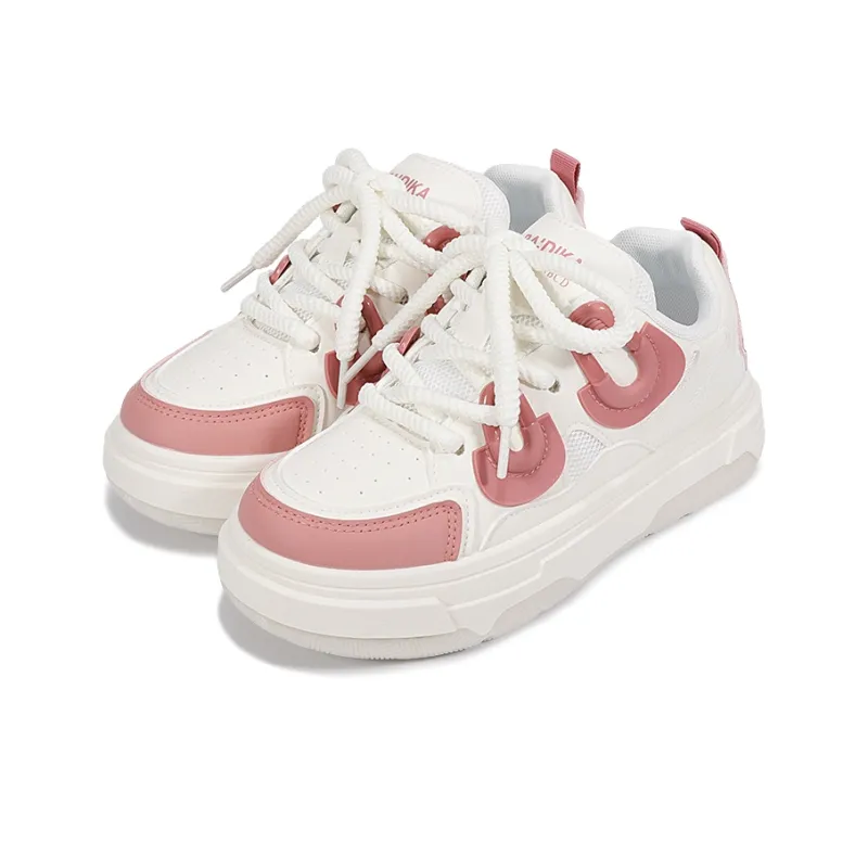 Miss Zhang Cushioning Anti Slip And Wear Resistant Height Increasing Low Top Casual Shoes Women's Fuchsia-4