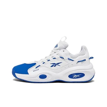 Reebok Solution Cushioning Wear-Resistant Mid-Top Basketball Shoes Unisex White Blue