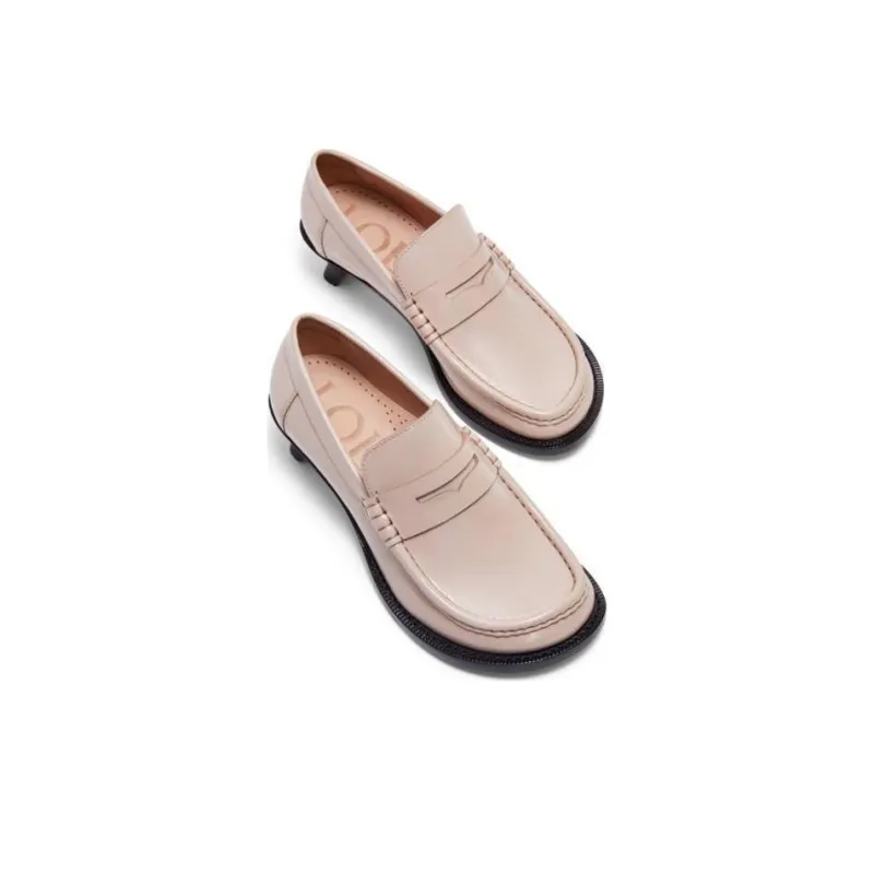 LOEWE Campo Loafers 4cm Women's Light Pink-3