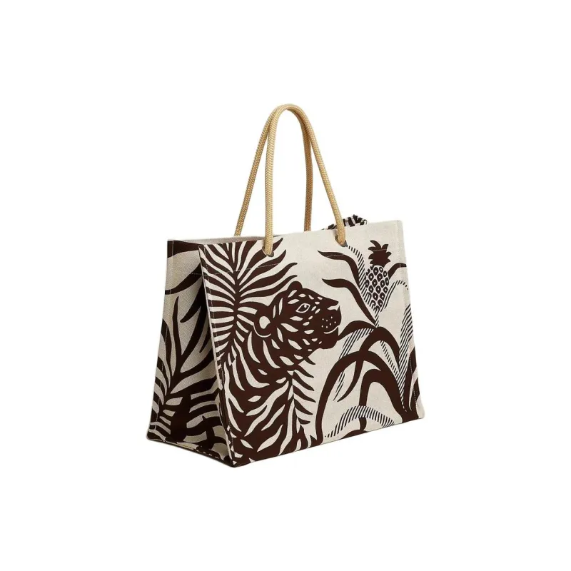 HERMES Canvas Tote Bag Shopping Bag Shoulder Bag Handbag Women's 02 Blanc Pale Light White-1