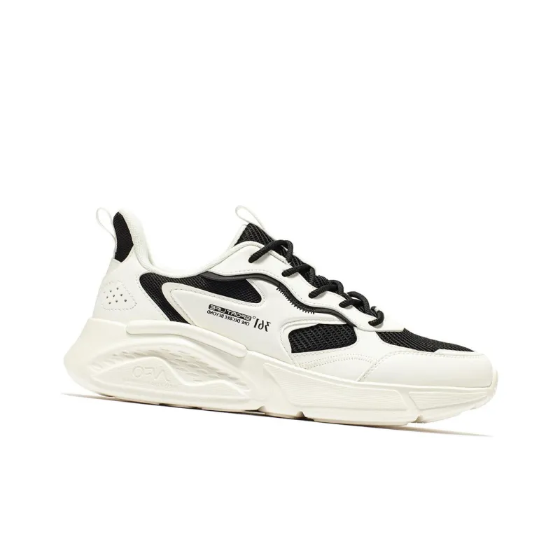 361° Anti Slip And Wear Resistant Breathable Low Top Casual Shoes Men's White Black-1