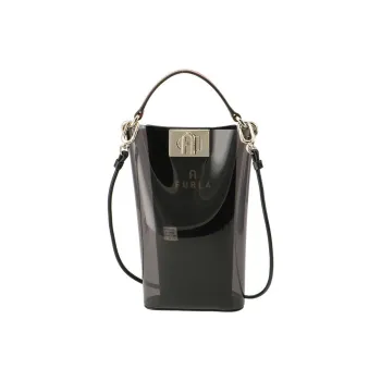 Furla 1927 Collection TPU With Leather Handbag Shoulder Bag Crossbody Bag Mini Women's Transparent Black