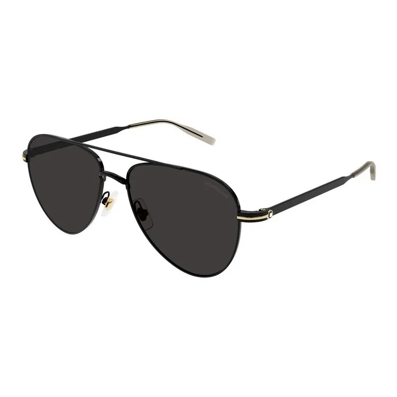 MONTBLANC Metal Aviator Sunglasses Men's Black-0