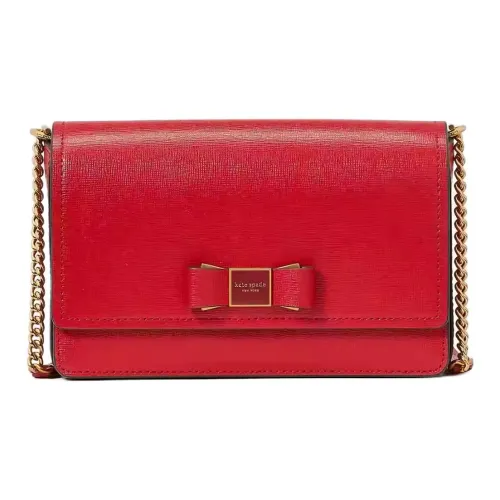 Kate Spade Leather Shoulder Bag Crossbody Bag Wallet Women's Cherry Red