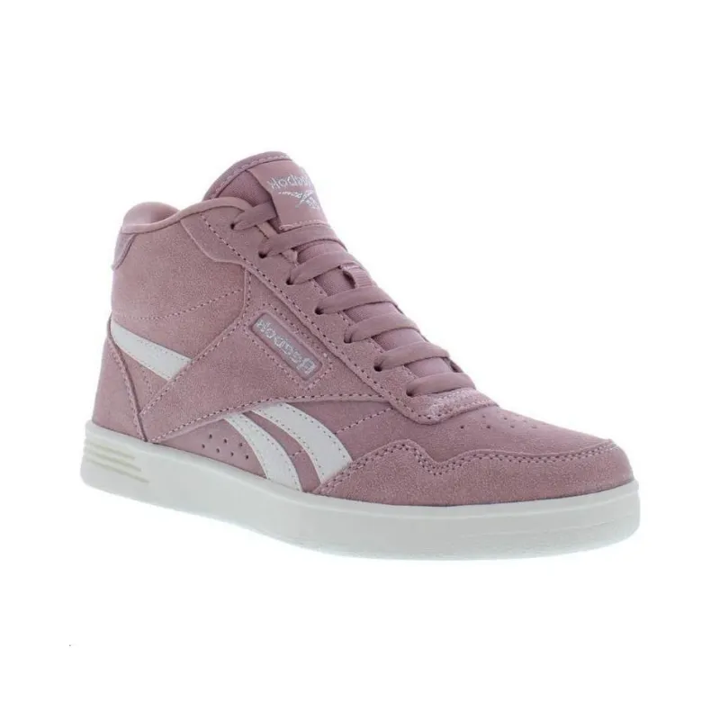 Reebok Club Heritage Court Anti-Slip Wear-Resistant High-Top Skateboard Shoes Women's Pink-1