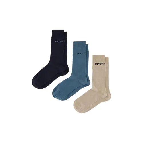 EMPORIO ARMANI SS24 Mid Calf Socks Men's 3 Pack