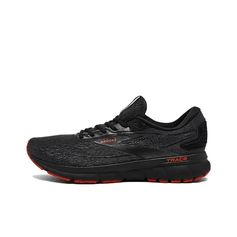 Brooks Trace 2 Road Runnig Cushioning Wear-Resistant Low-Top Running Shoes Men's Black Red-0