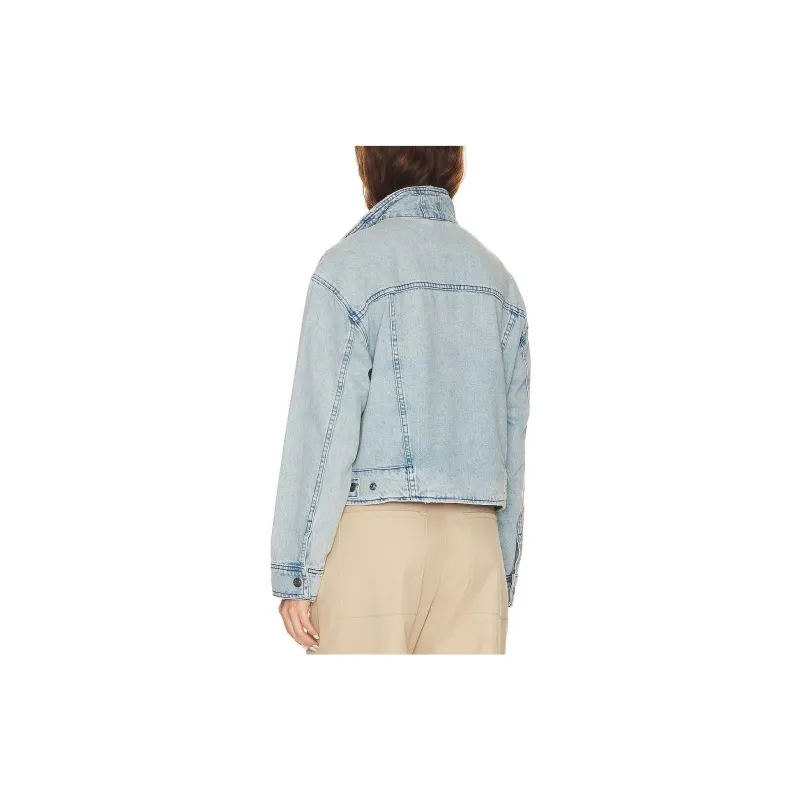 FREE PEOPLE Denim Jacket Women's Washed Blue-1