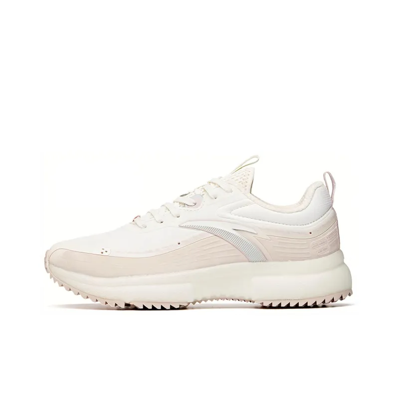 Anta Running Collection Bubble Cushioned Wear Resistant Breathable Low Top Running Shoes Women's White Lotus Gray-0