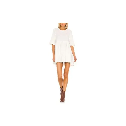 FREE PEOPLE Short-Sleeved Dresses Women's White