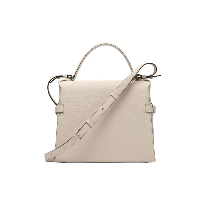 Delvau Tempête Crispy Calf Grain Calfskin Shoulder Bag Crossbody Bag Handbag Medium Size Women's Sesame-Colored-2