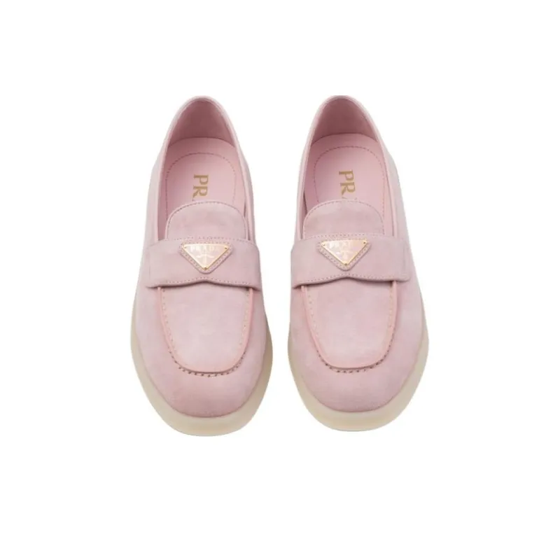 PRADA Logo-plaque Suede Mules-3