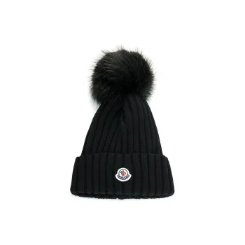 Moncler Pompom detail Wool Beanie