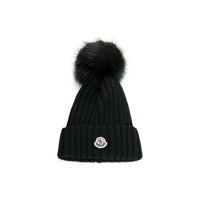 Moncler Pompom detail Wool Beanie-0
