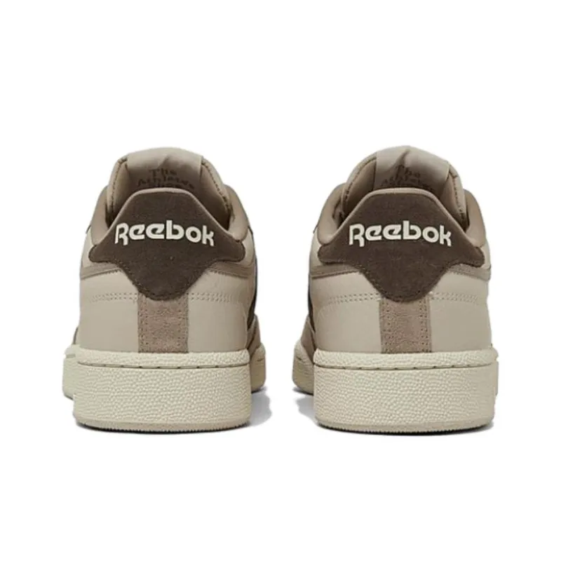 Reebok Club C 85 Casual Cushioning Wear Resistant Low Top Skateboard Shoes Men's Ecru-3