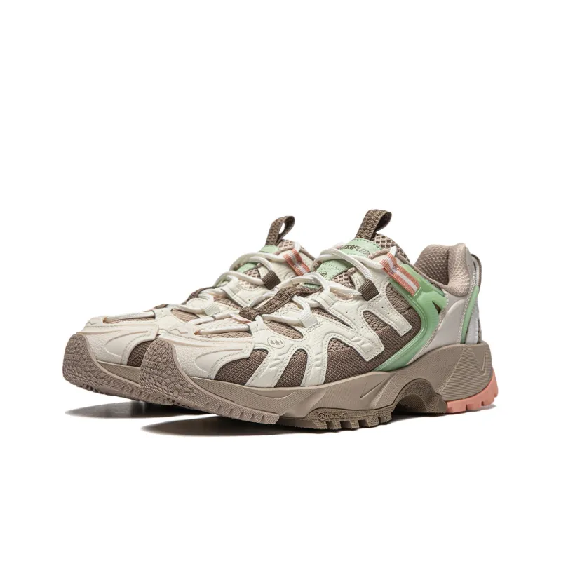 LiNing CF Tracing Collection, Xingye Cushioning, Wear Resistant Low Top Casual Shoes Women's Gray Brown Green-2