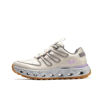 Skechers Glide Step Cloud Sea Slip Resistant Low Top Hiking Shoes Women's Beige Purple