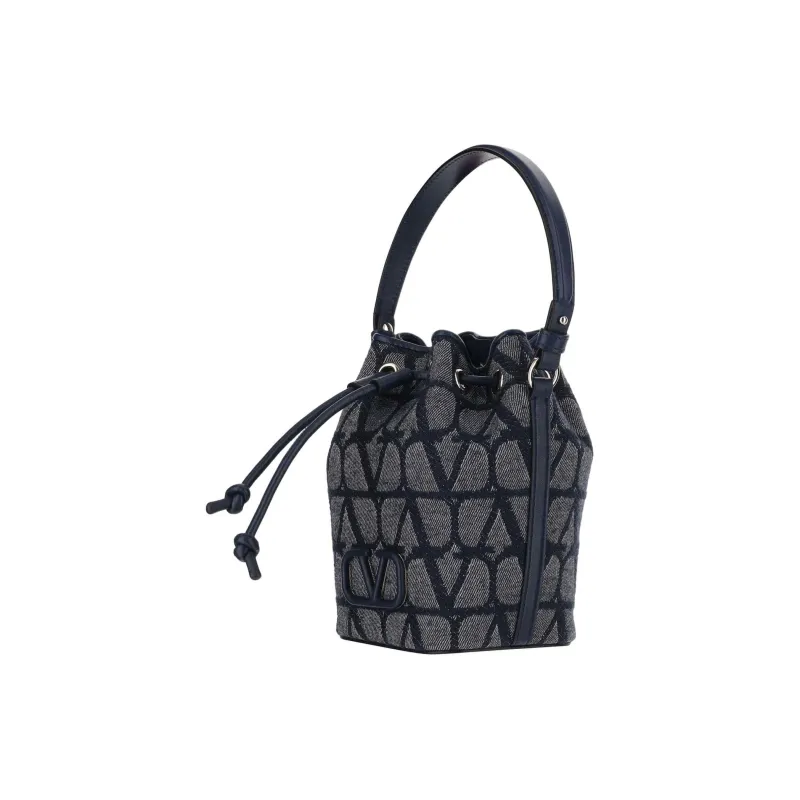 Valentino Cotton With Polyamide Polyester With Spandex Bucket Bag Handbag Shoulder Bag Women's Black-2