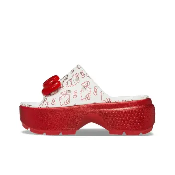 Crocs Stomp Slide Hello Kitty 50th Anniversary Red Glitter Women's