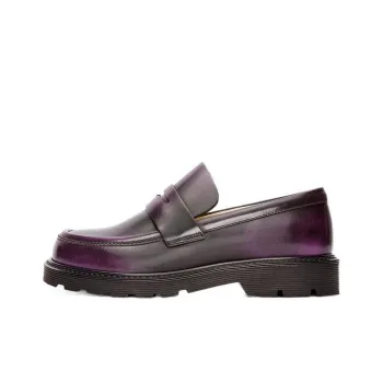 LOEWE Blaze Faded-effect Leather Loafer