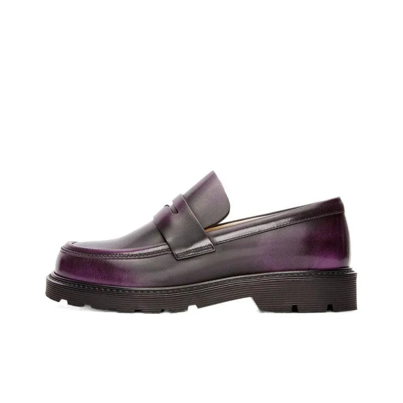 LOEWE Blaze Faded-effect Leather Loafer-0