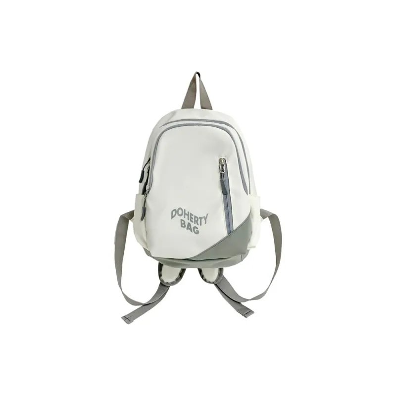 Cwatcun Canvas Backpack Regular Unisex Black/Pink/Red/White/Gray/Blue/Gray/White-2