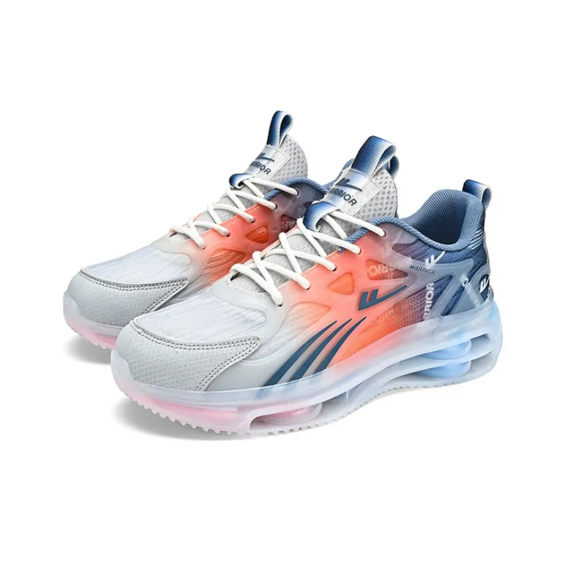 WARRIOR Chunky Sneakers Men Mid Top Black White/White Blue/White Blue Orange-20