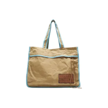 Acne Studios Cotton Tote Bag Shopping Bag Shoulder Bag Handbag Women's Beige & Blue