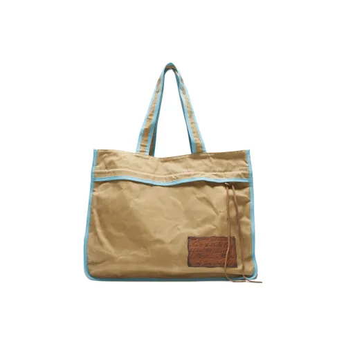 Acne Studios Cotton Tote Bag Shopping Bag Shoulder Bag Handbag Women's Beige & Blue